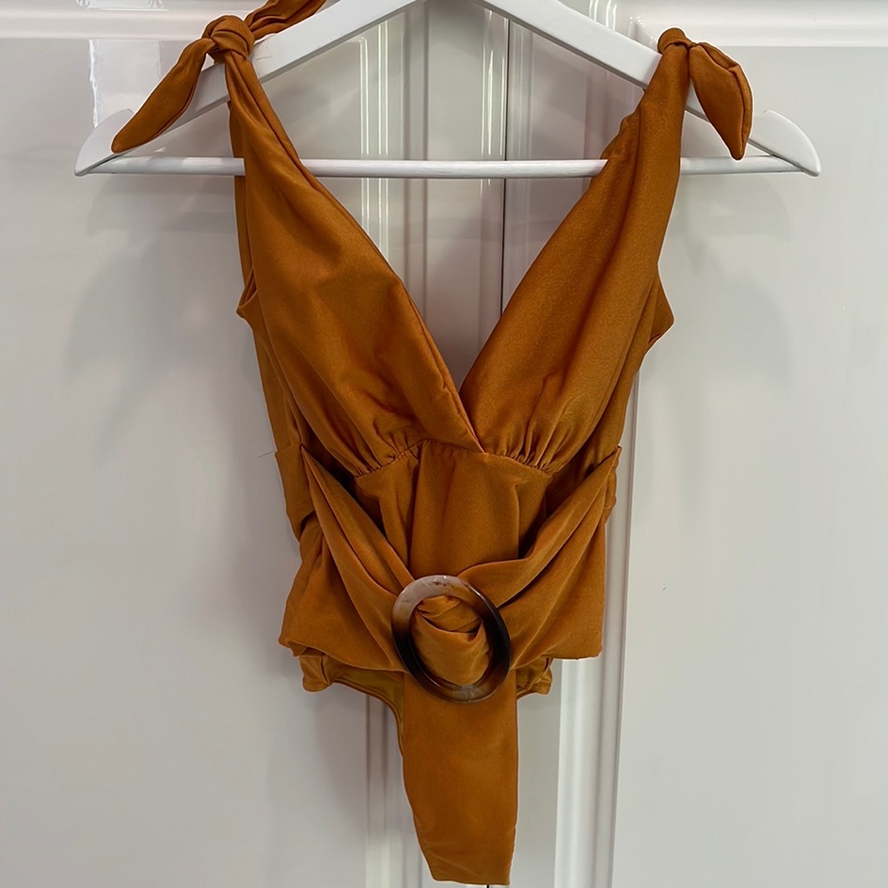 PatBO one piece belted swimsuit- size small